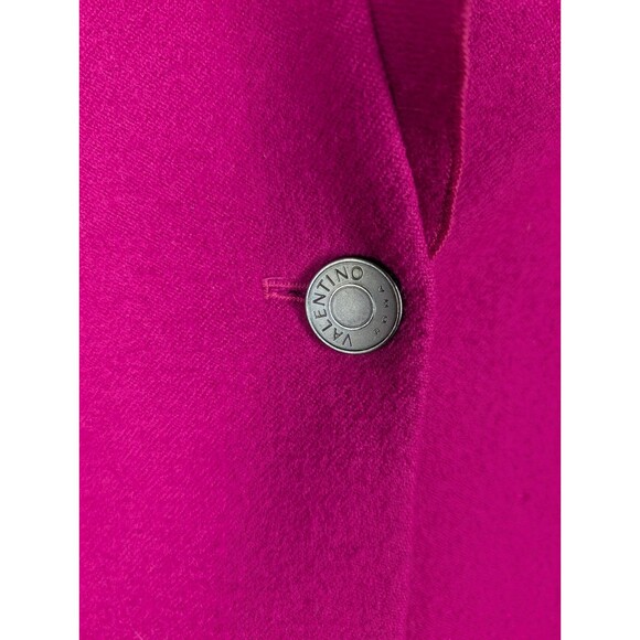 Valentino Roma Women Pink Fuchsia Blazer 42 italian Size 6 US Virgin Wool Lined - Picture 7 of 10